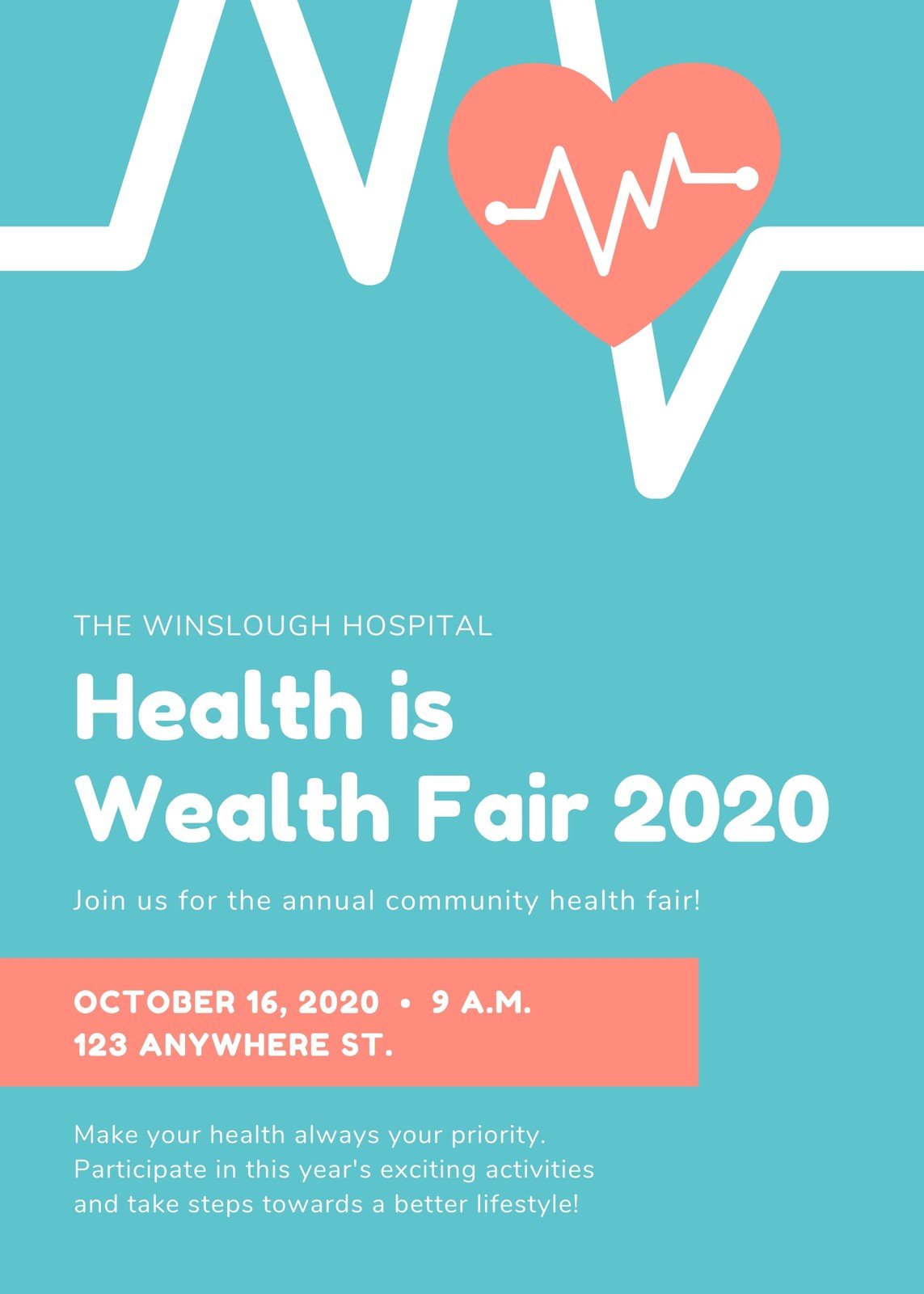 Page 23 - Free, printable, customizable modern flyer templates  Canva For Health Fair Flyer Templates Free