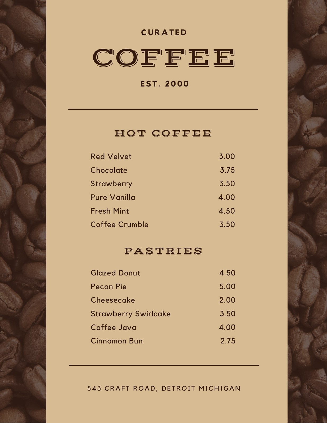 Free, customizable, delectable cafe menu templates Canva.