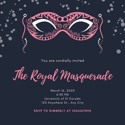 Free Printable Customizable Masquerade Invitation Templates Canva