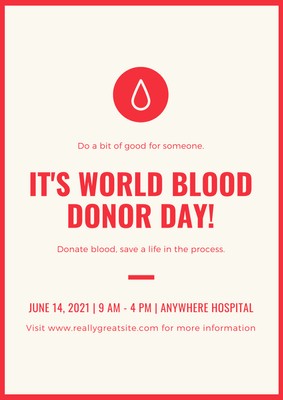 Customize 23 World Blood Donor Day Posters Templates Online Canva