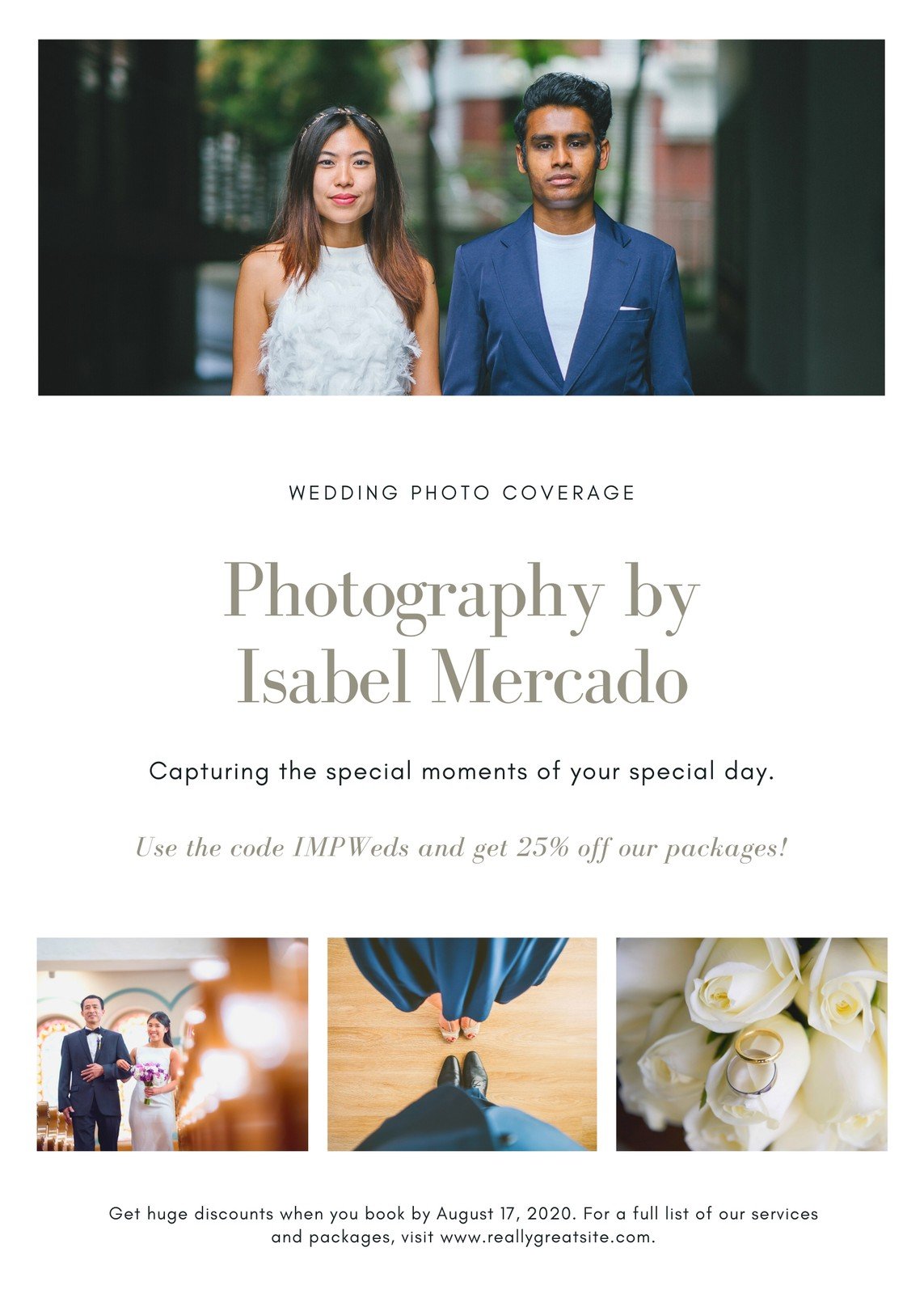 White Wedding Photography Flyer Templates by Canva