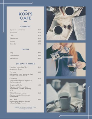 Customize 166 Cafe Menus Templates Online Canva