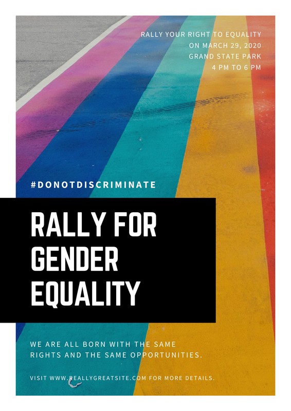 Free Custom Printable Gender Equality Poster Templates Canva