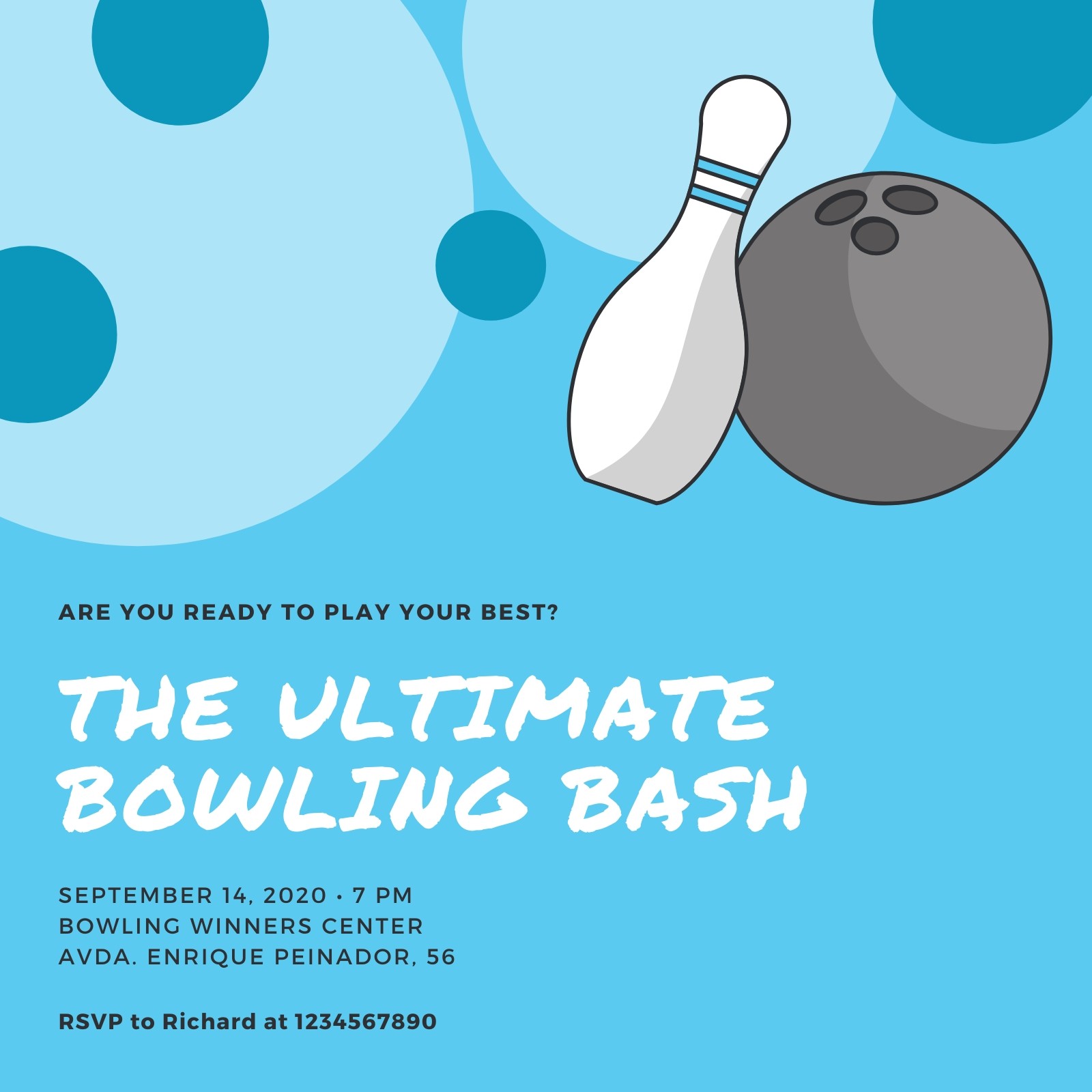 Free Printable Customizable Bowling Invitation Templates Canva