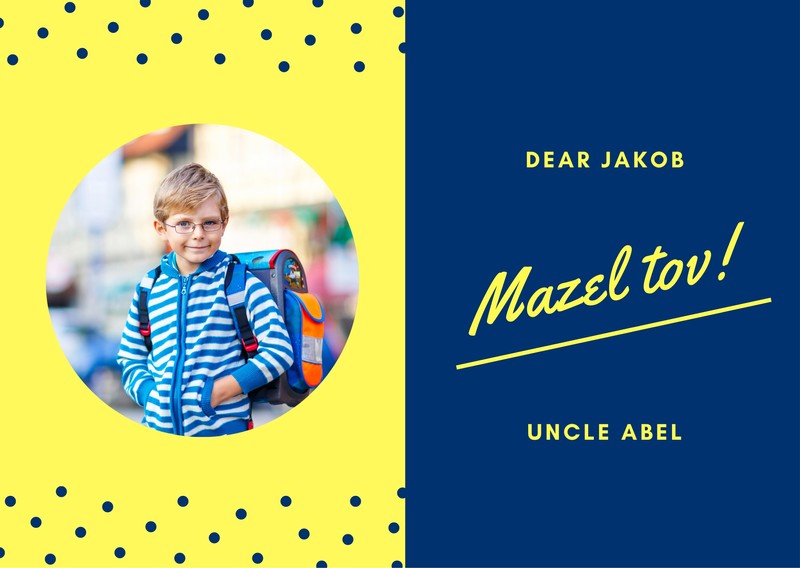 Free printable, customizable bar mitzvah card templates Canva