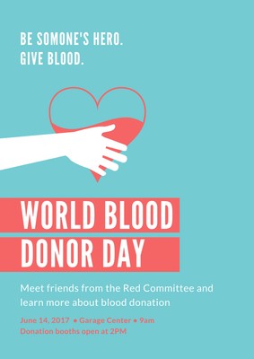 Free World Blood Donor Day Posters Templates To Customize Canva
