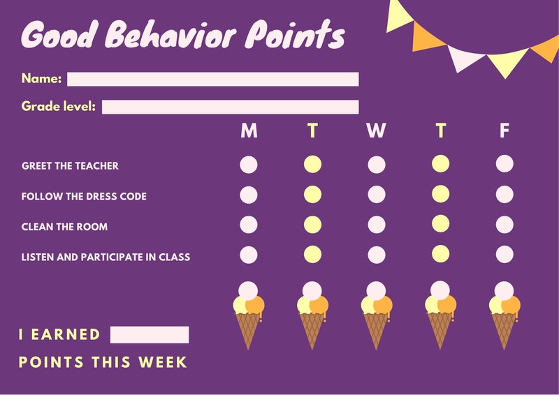 Behavior Chart For School