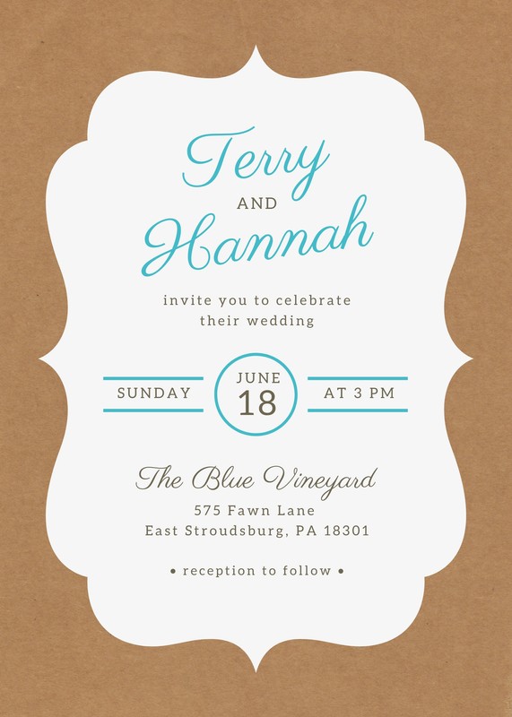 Brown Background Country Wedding Invitation Portrait Templates