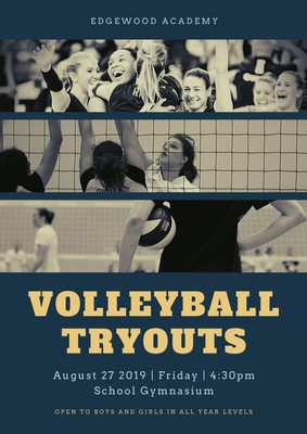 Free printable customizable volleyball  poster  templates 