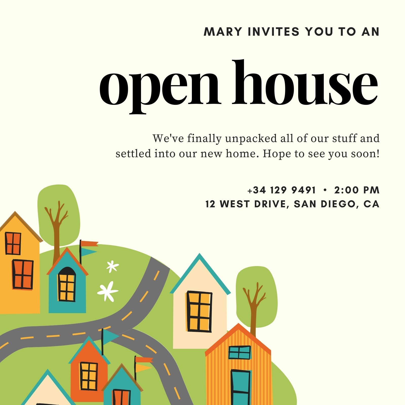 Free printable, customizable open house invitation templates Canva
