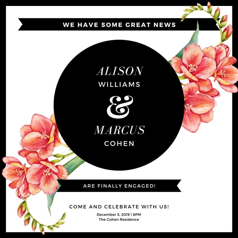 Free Engagement Party Invitation Template from marketplace.canva.com