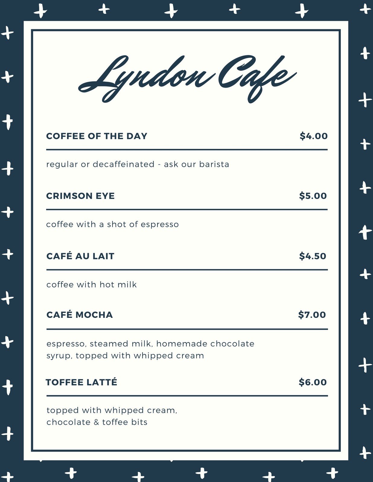 Page 3 Free Customizable Delectable Cafe Menu Templates Canva