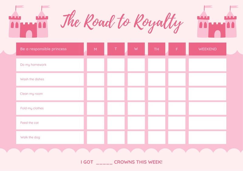 Princess Reward Charts To Print