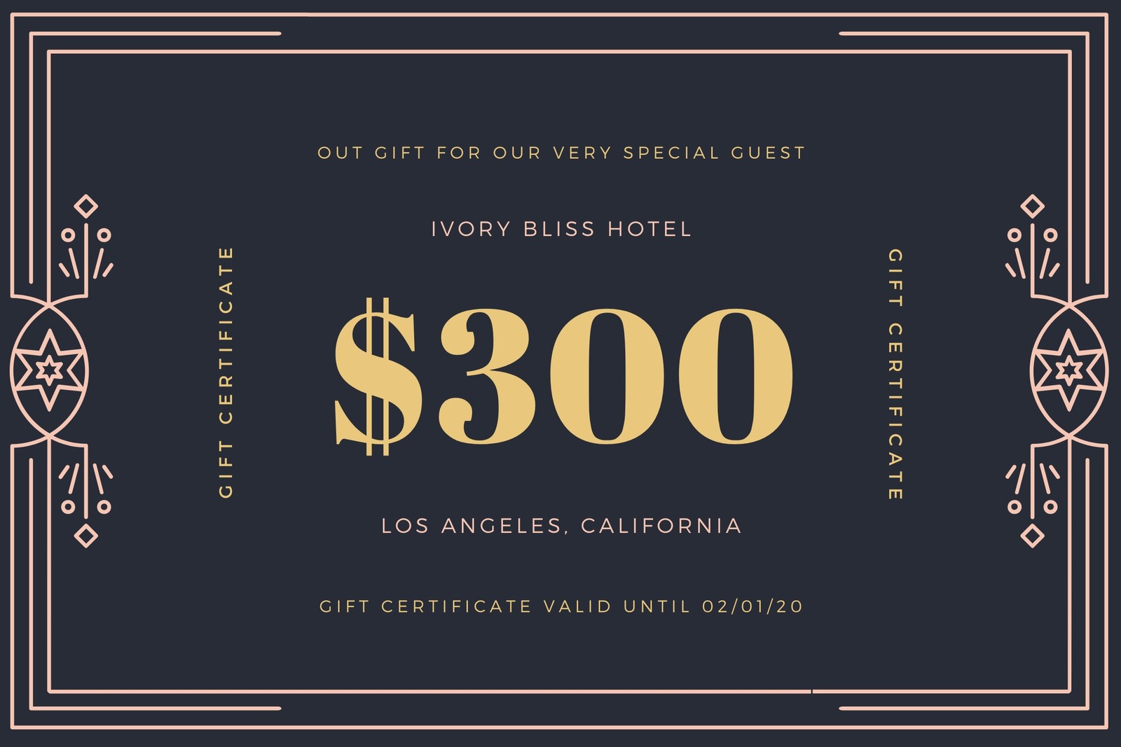 Free, custom printable hotel gift certificate templates Canva