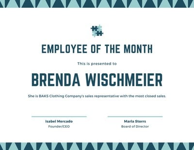 Employee Of The Month Certificate Template Free from marketplace.canva.com