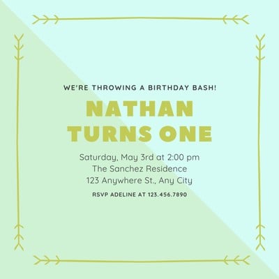 Free, printable, customizable 1st birthday invitation templates | Canva