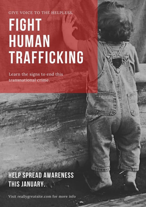 Free Custom Printable Human Trafficking Poster Templates Canva 1344