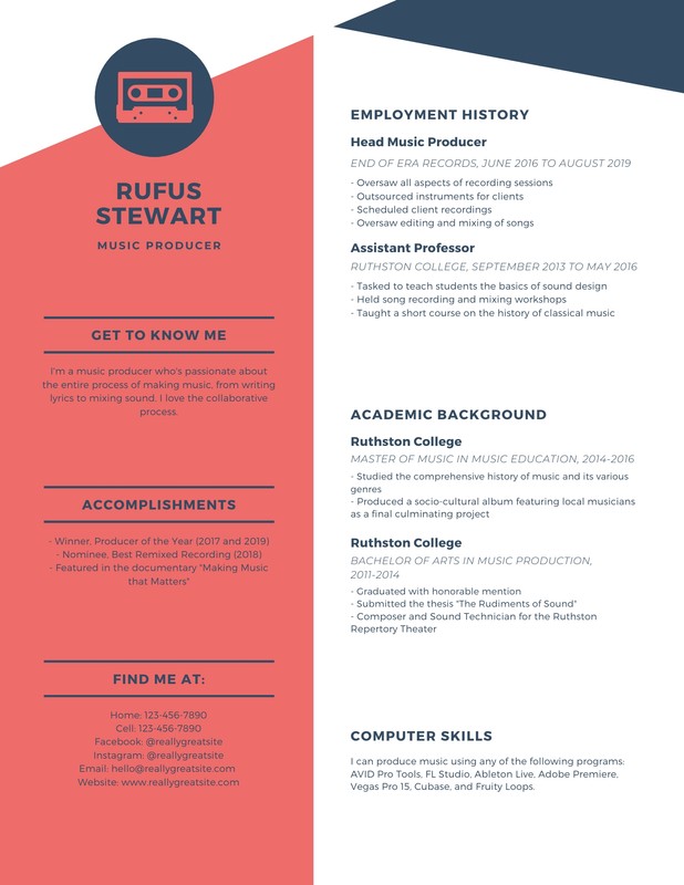 Resume by - Templates Yellow, and Canva Blue Modern Red