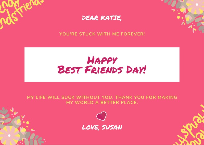 Free Best Friend Day Cards Templates To Customize Canva