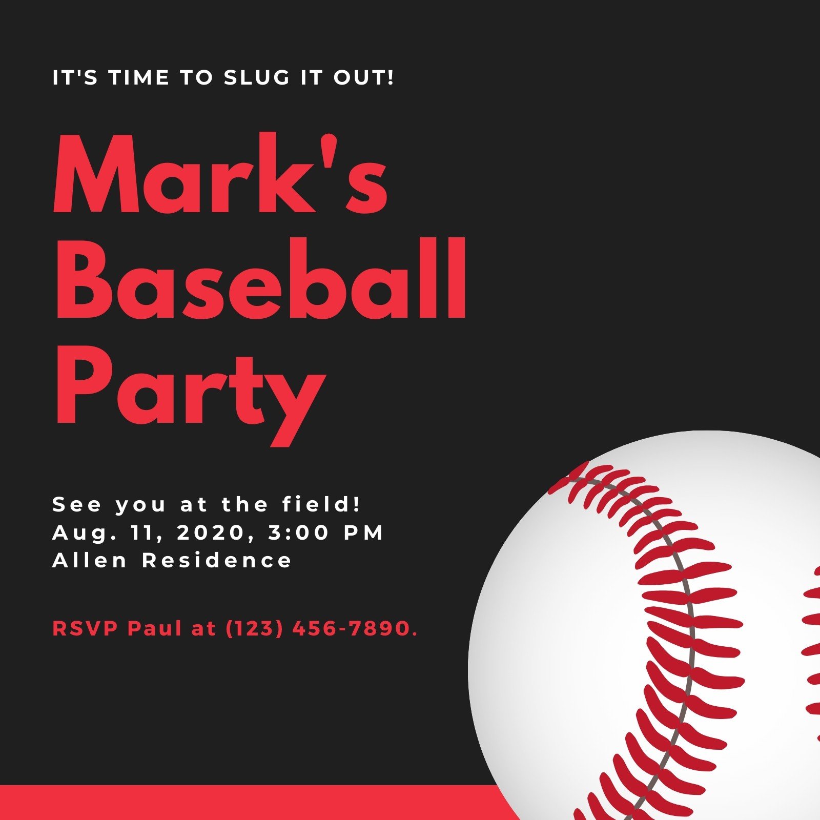 Red and black baseball flyer Template