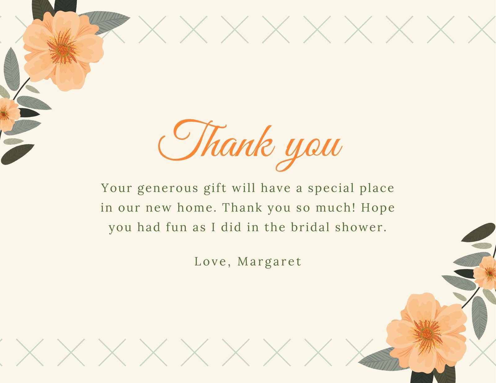 Free custom printable bridal shower thank you card templates  Canva With Thank You Notes For Wedding Gifts Templates
