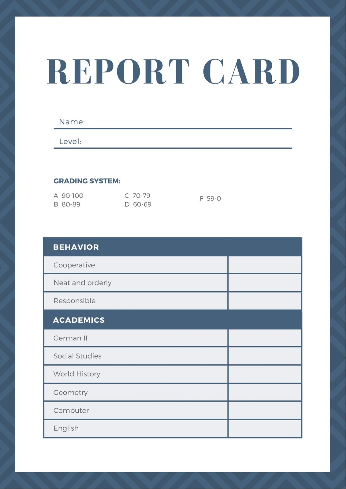 Free Printable Homeschool Report Card Template Printable Templates