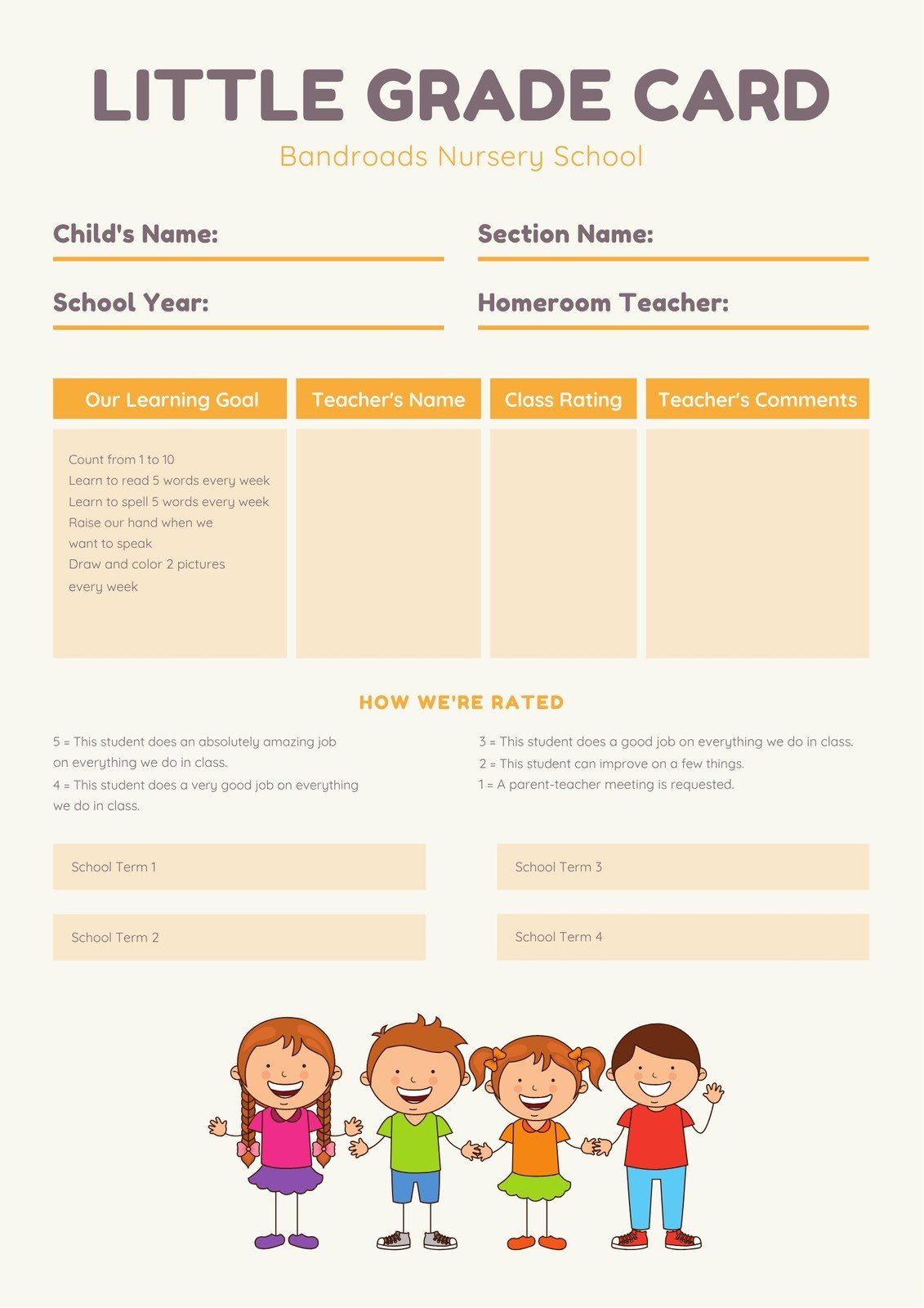 Page 2 Free Printable Customizable Report Card Templates Canva