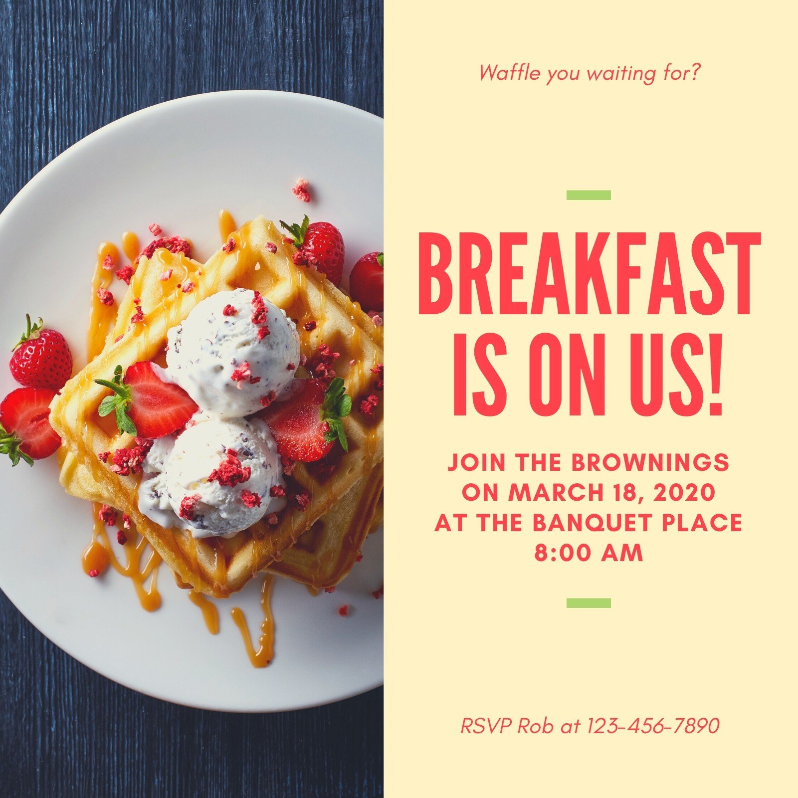 Page 2 Free custom printable breakfast invitation templates Canva