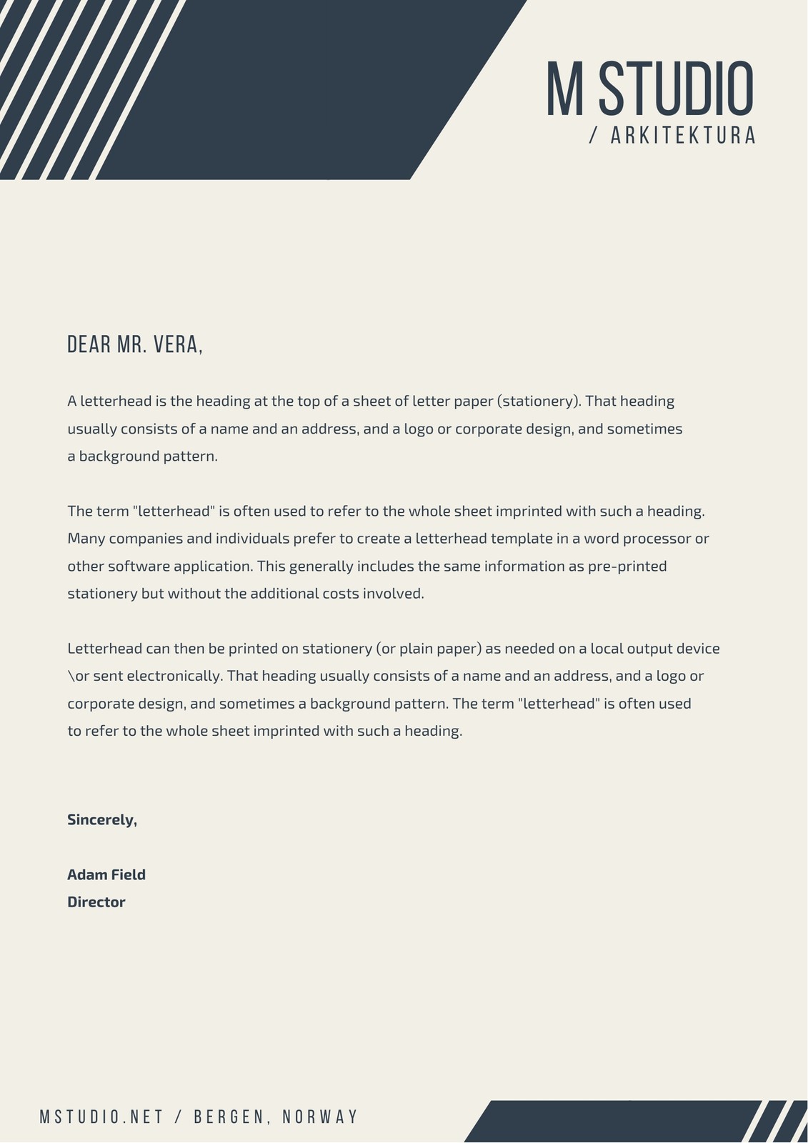 Free, printable business letterhead templates to customize  Canva Inside Free Online Business Letterhead Templates