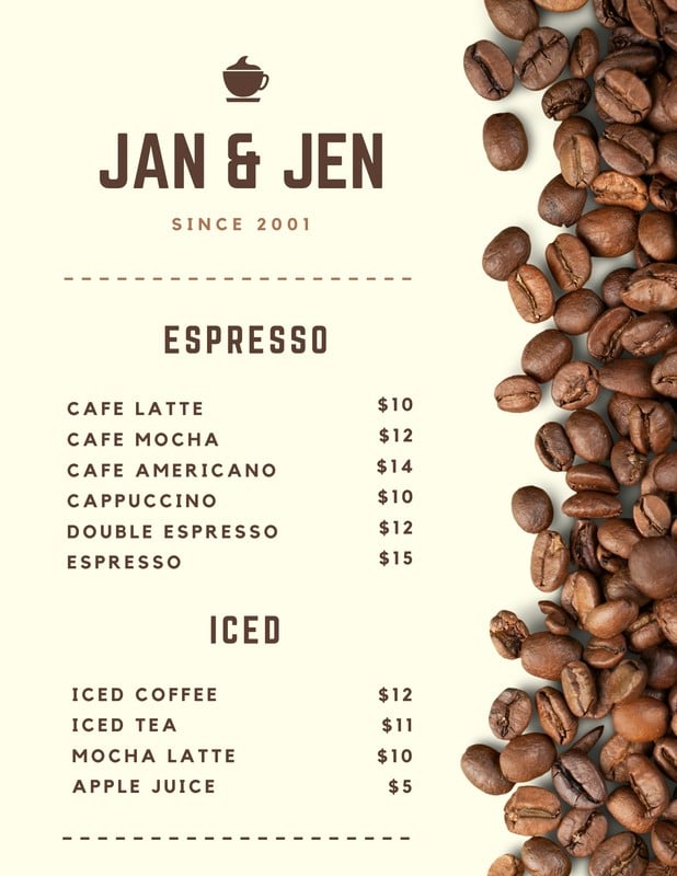 Free, customizable, delectable cafe menu templates | Canva