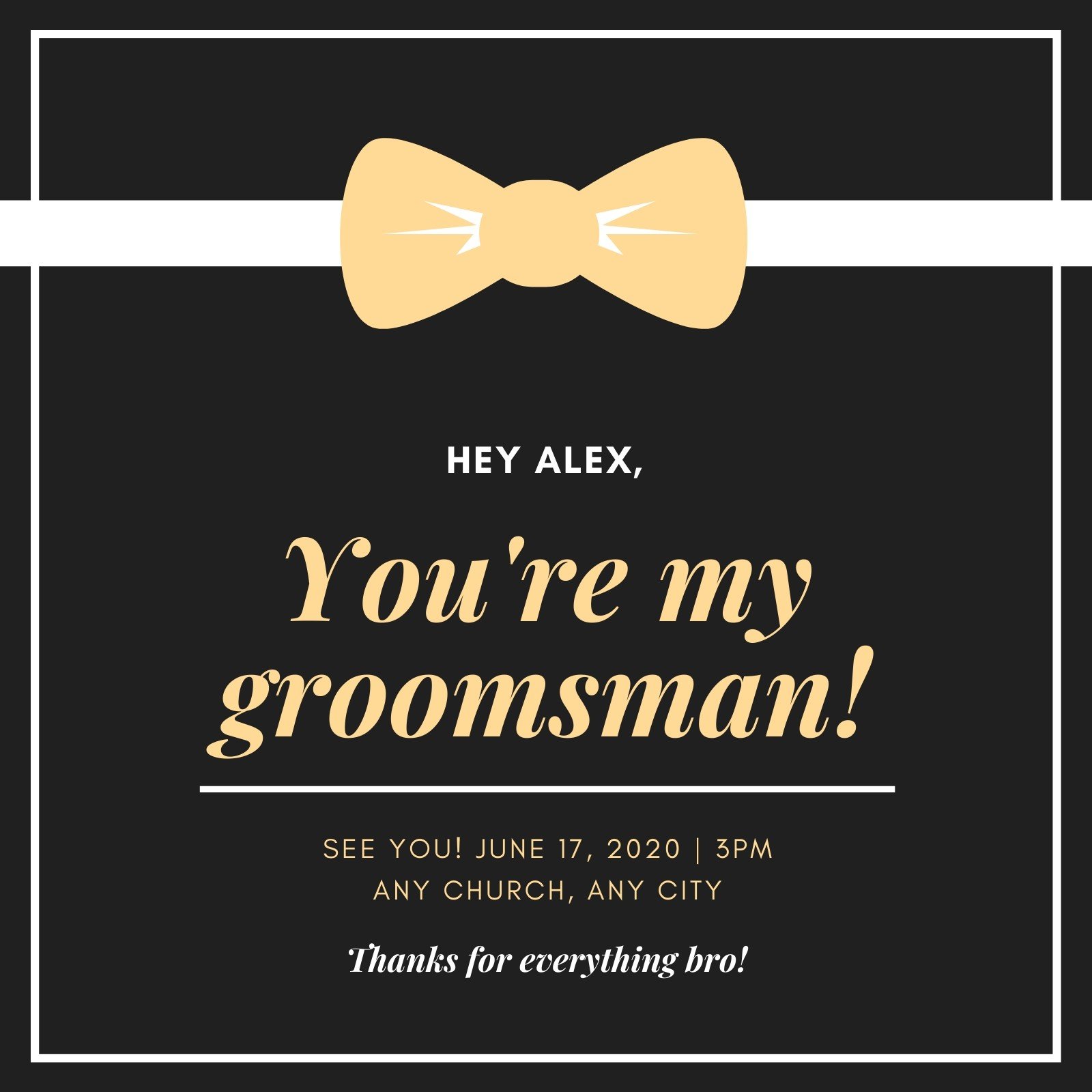 Free Custom Printable Groomsman Invitation Templates Canva | vlr.eng.br