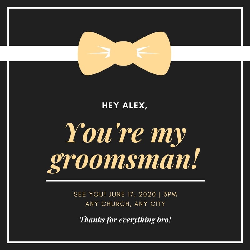 Free custom printable groomsman invitation templates | Canva