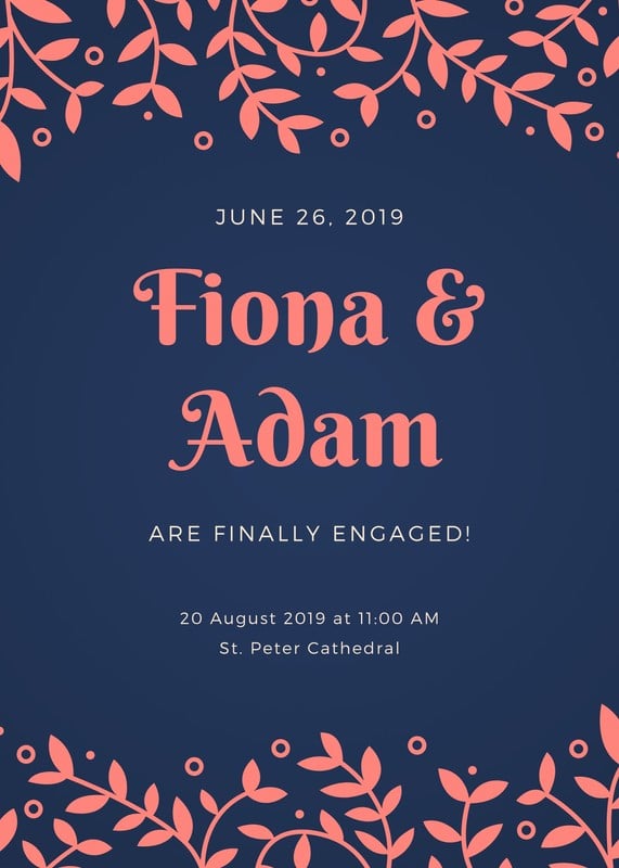 Free, printable engagement announcement templates | Canva