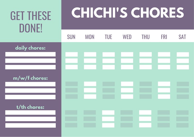 Tween Chore Chart