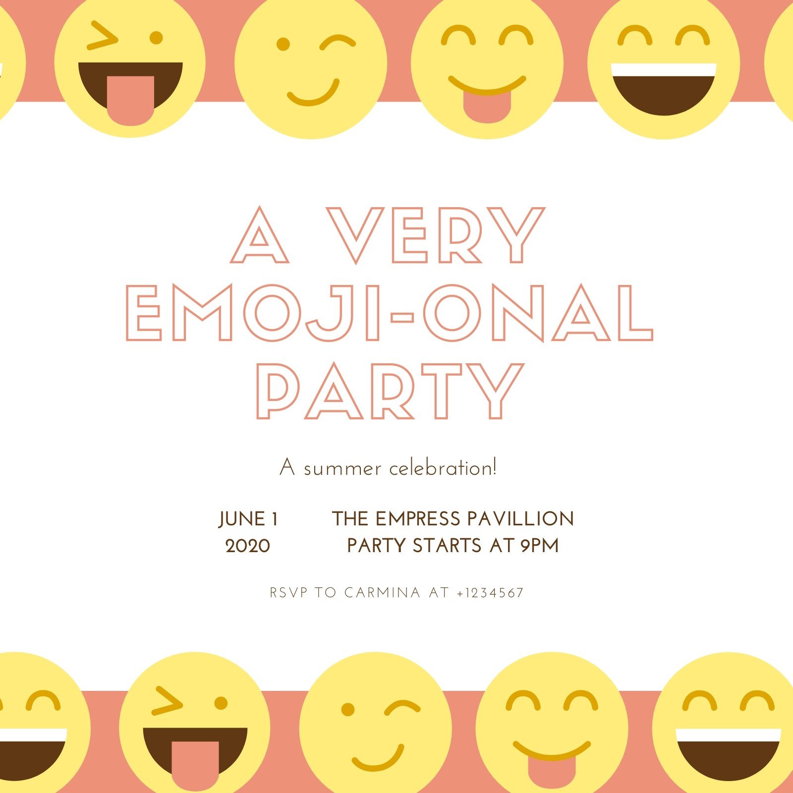 free custom printable emoji party invitation templates | canva