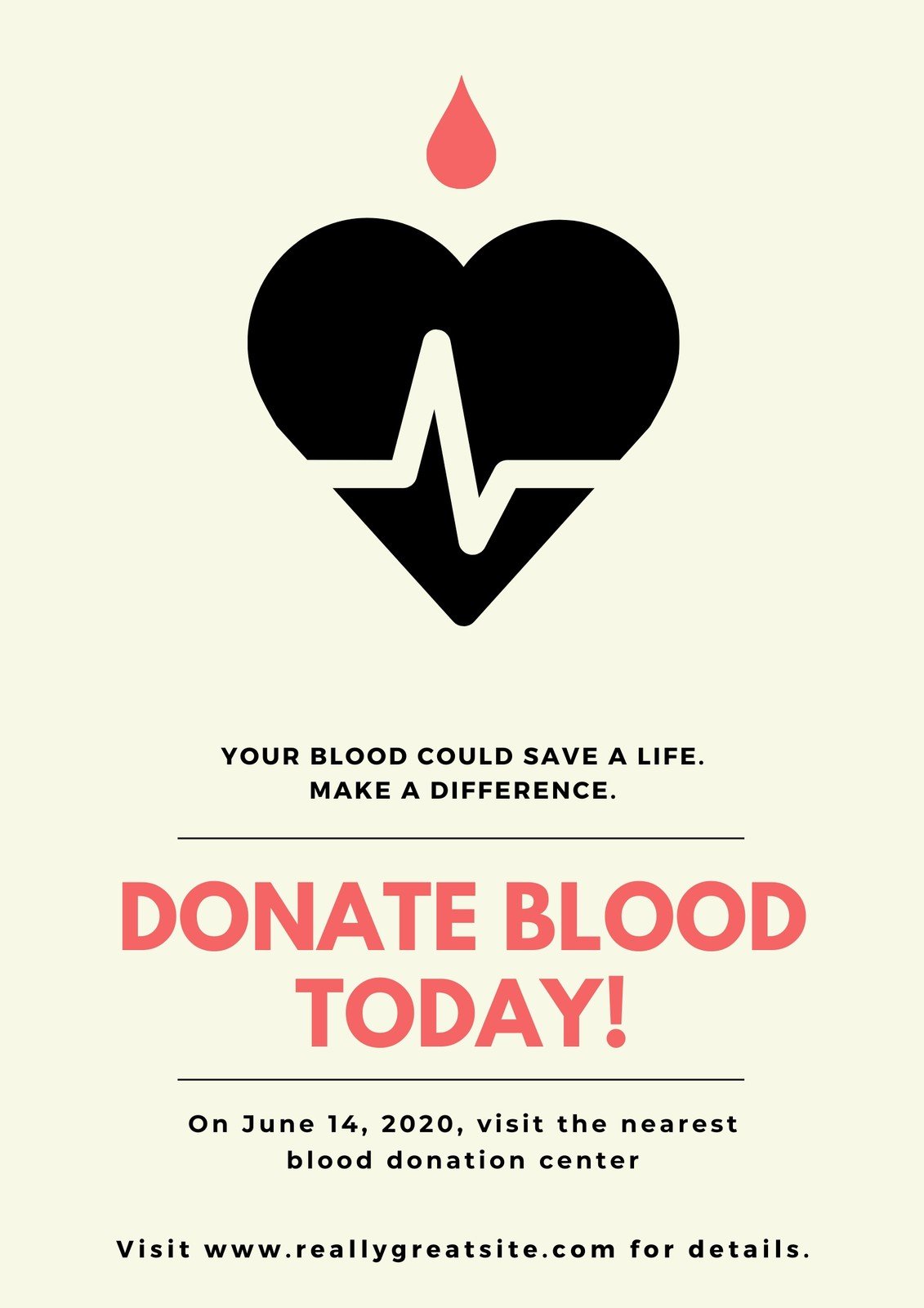 Free printable World Blood Donor Day poster templates | Canva