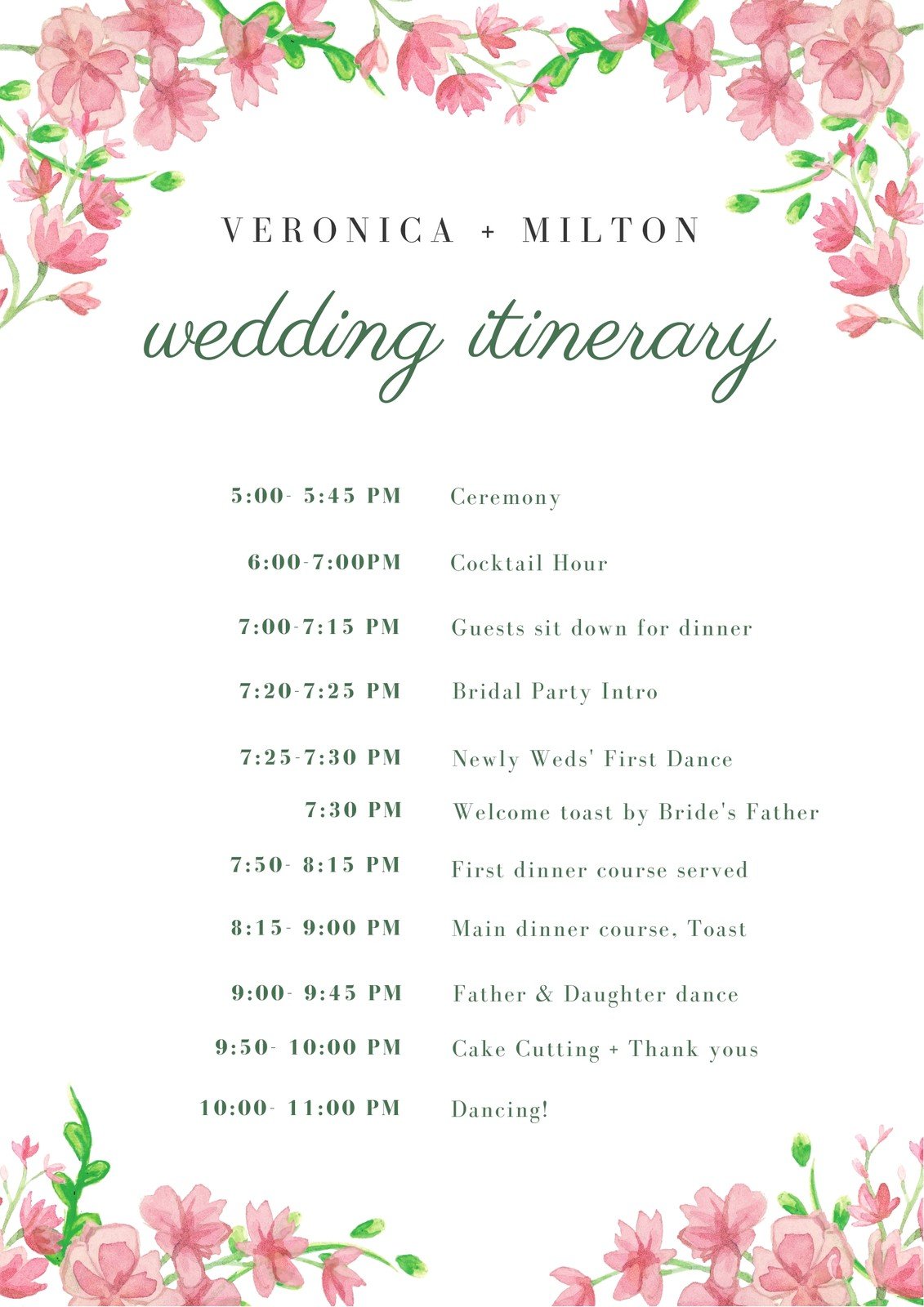 Customize 47 Wedding Itinerary Planners Templates Online Canva