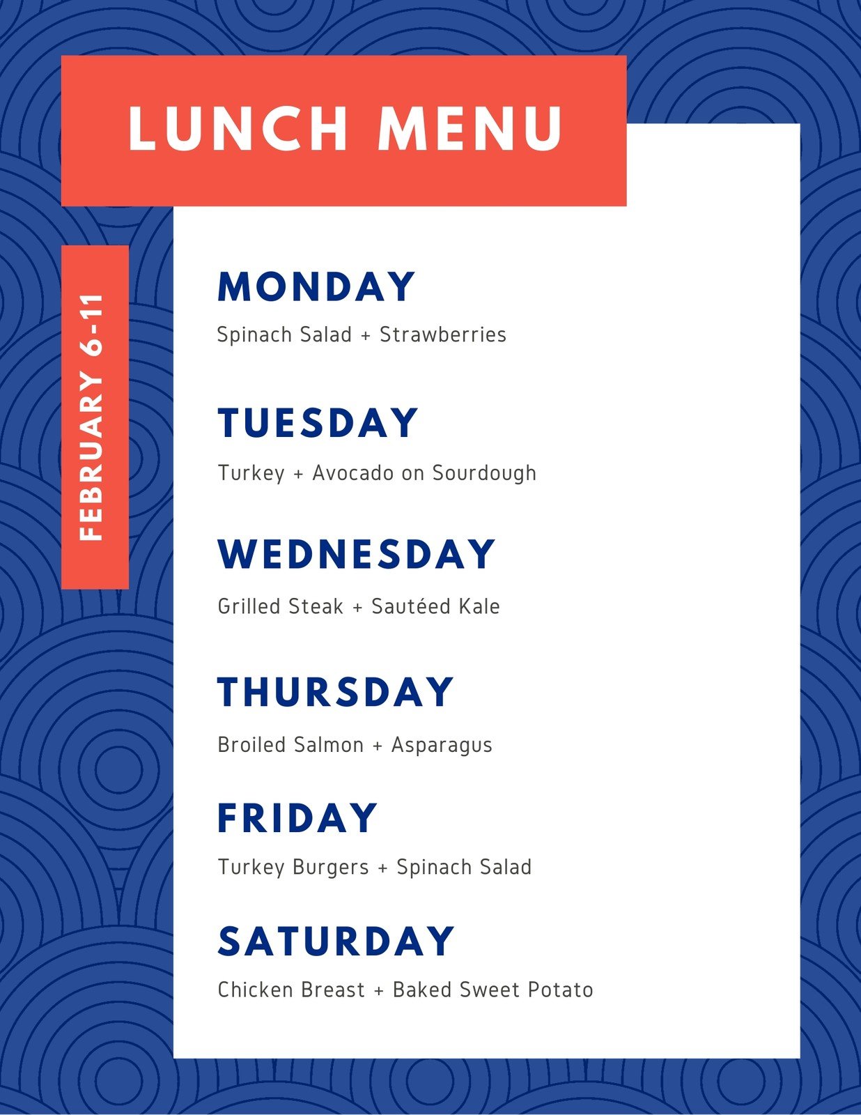 Yellow Black Photo Lunch Weekly Menu - Templates by Canva