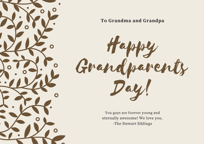 Download Free Custom Printable Grandparents Day Card Templates Canva