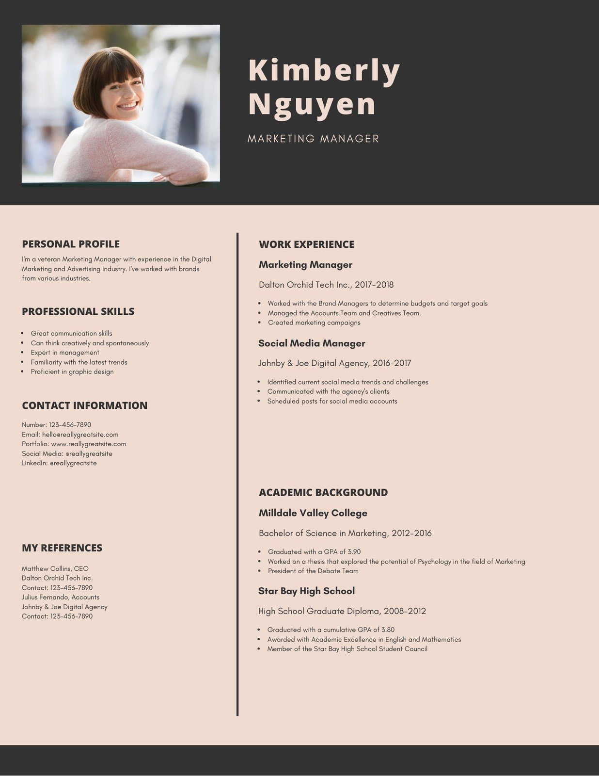 resume template for free canva