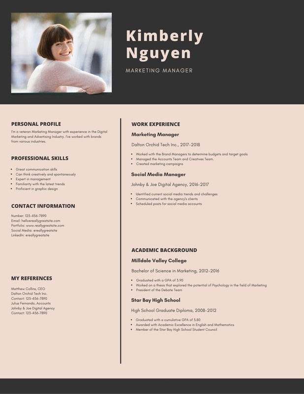 Cream Infographic - and Canva Resume Templates Modern Black by