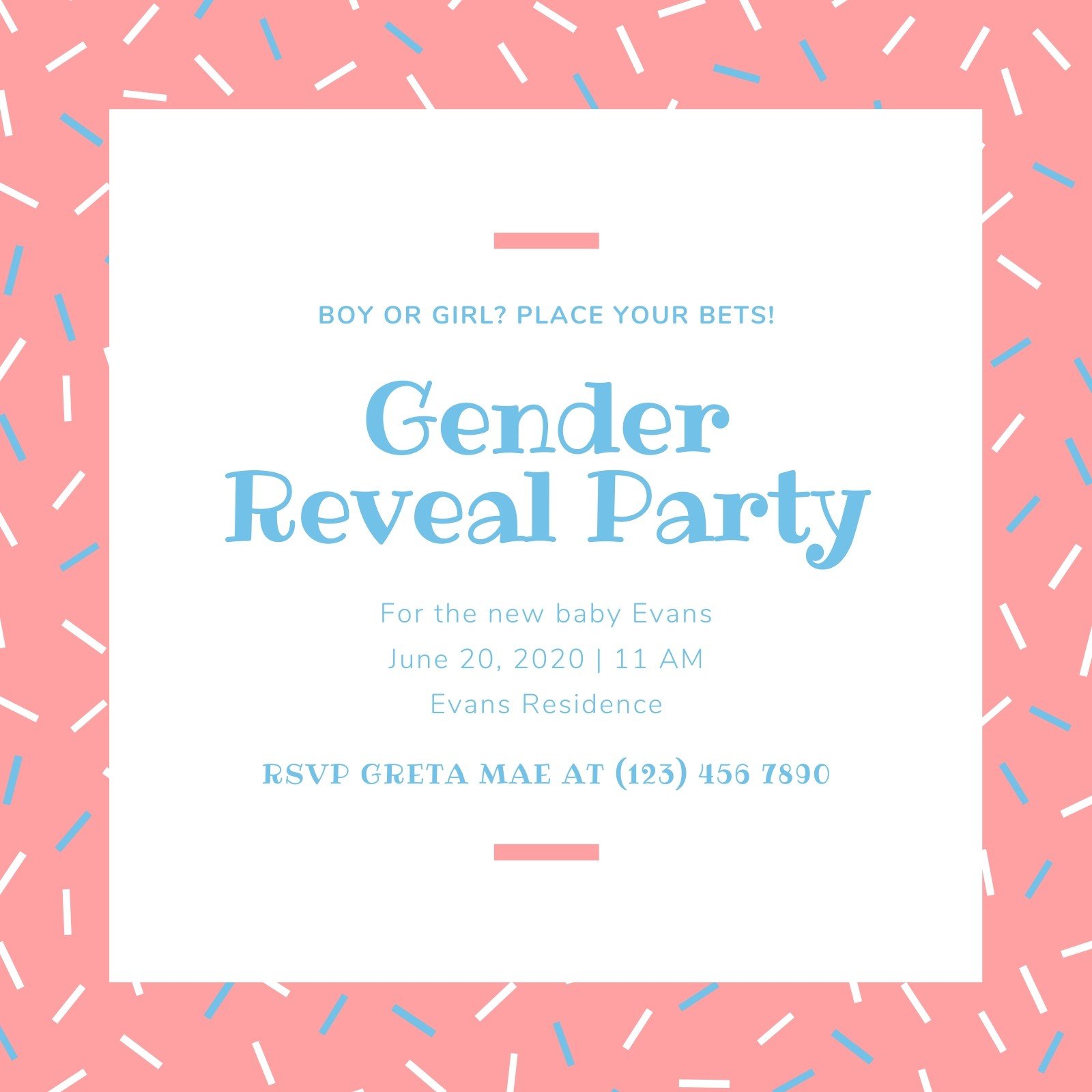blank gender reveal invitation template free