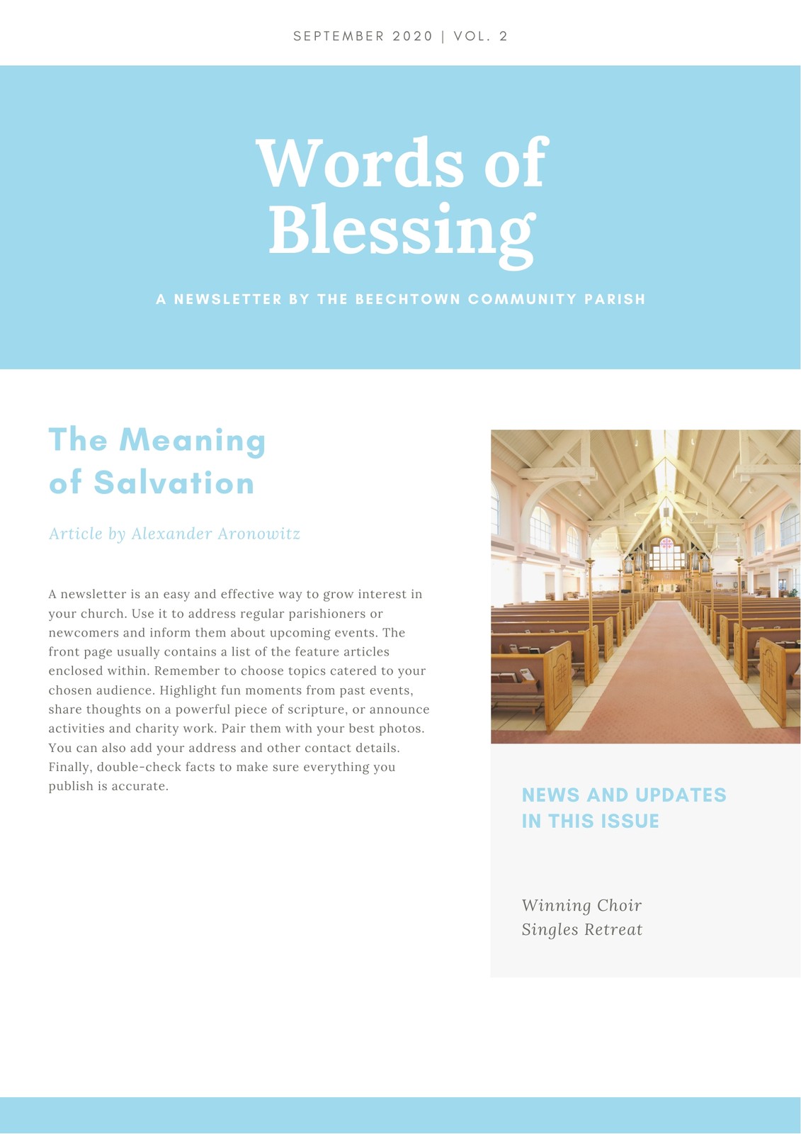 Customize 24+ Church Newsletters Templates Online Canva