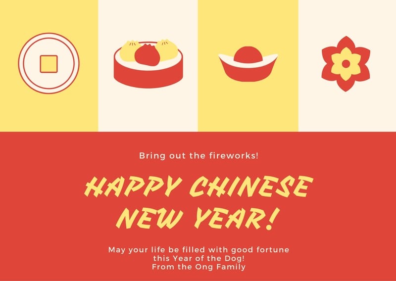 Customize 76+ Chinese New Year Cards Templates Online - Canva