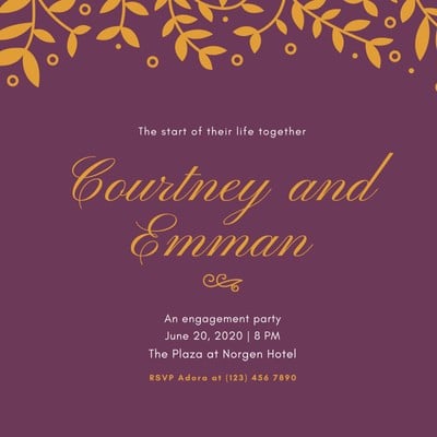 Free Engagement Party Invitations Templates To Customize Canva