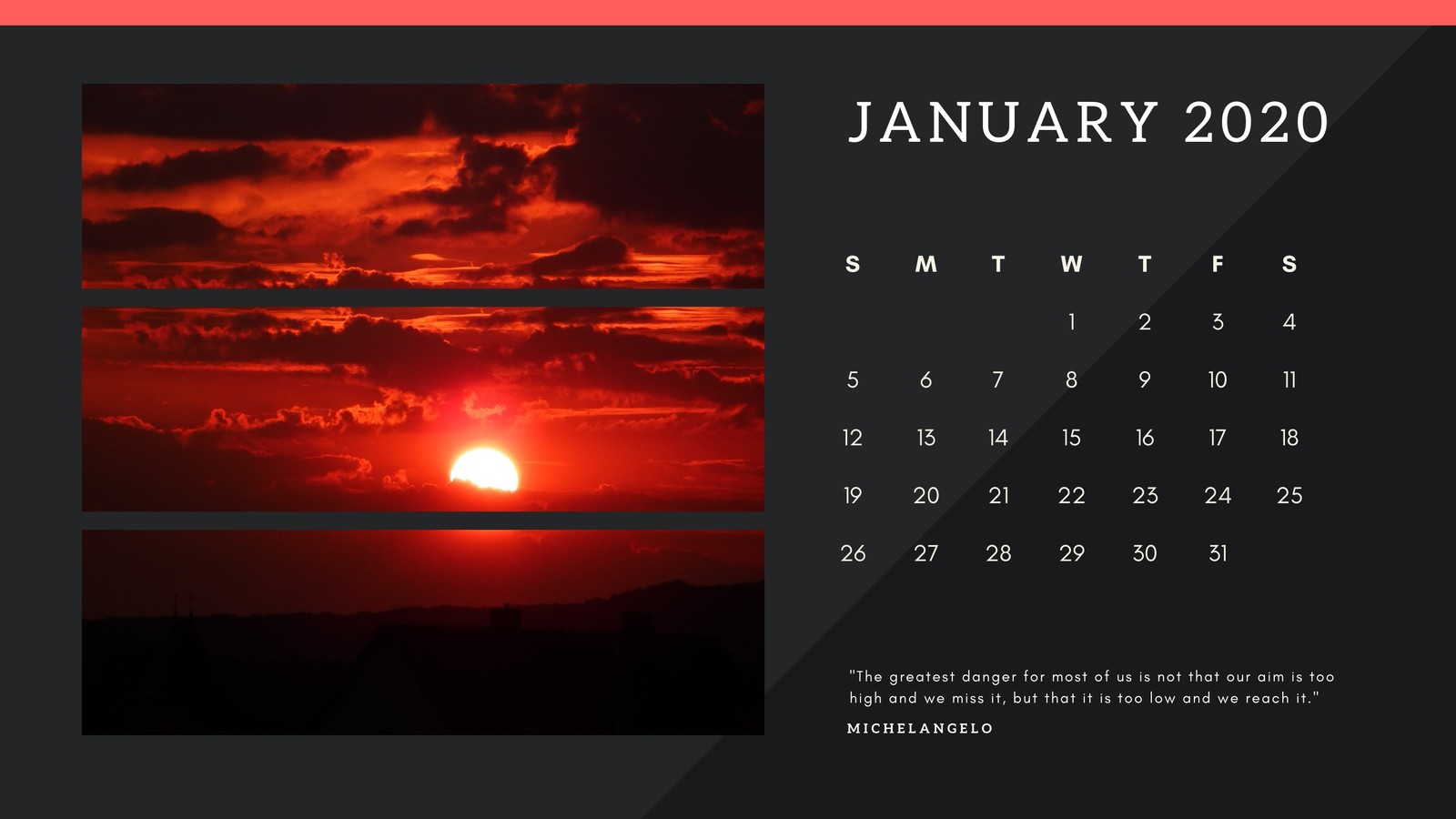 Black Photo Collage Calendar