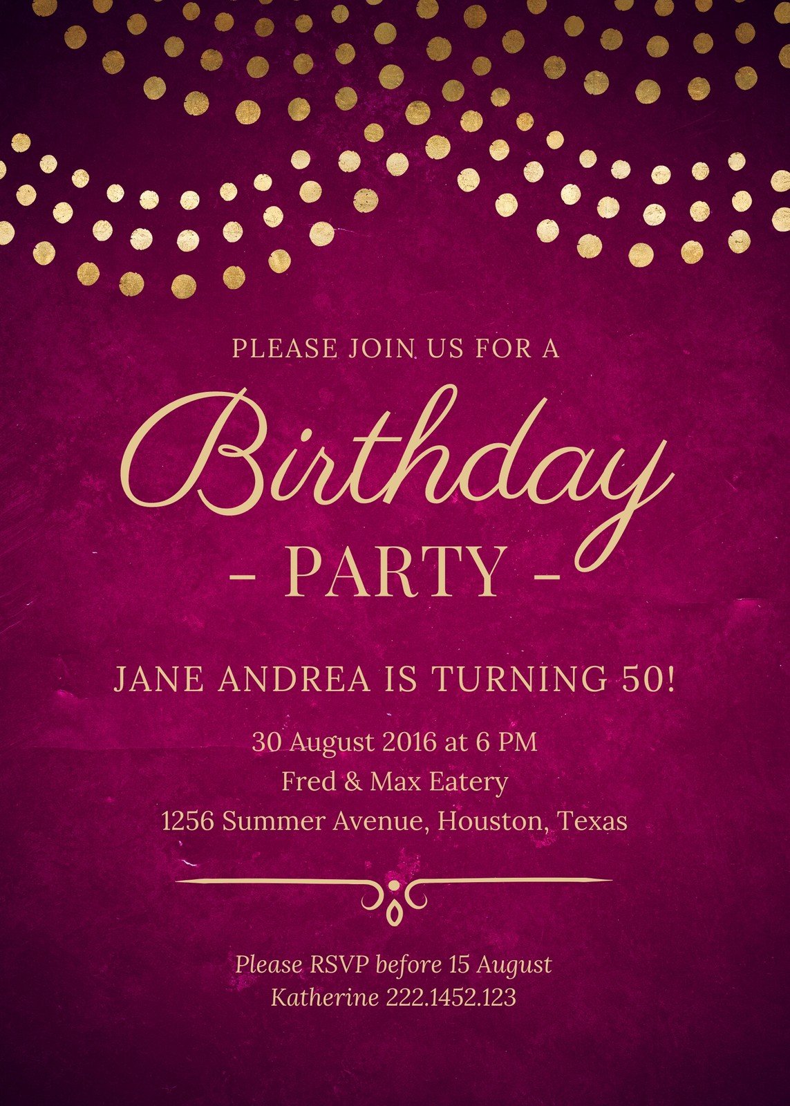 Elegant Birthday Party Invitation Templates By Canva