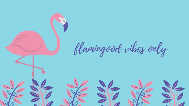 Flamingo Illustration Summer Desktop Wallpaper