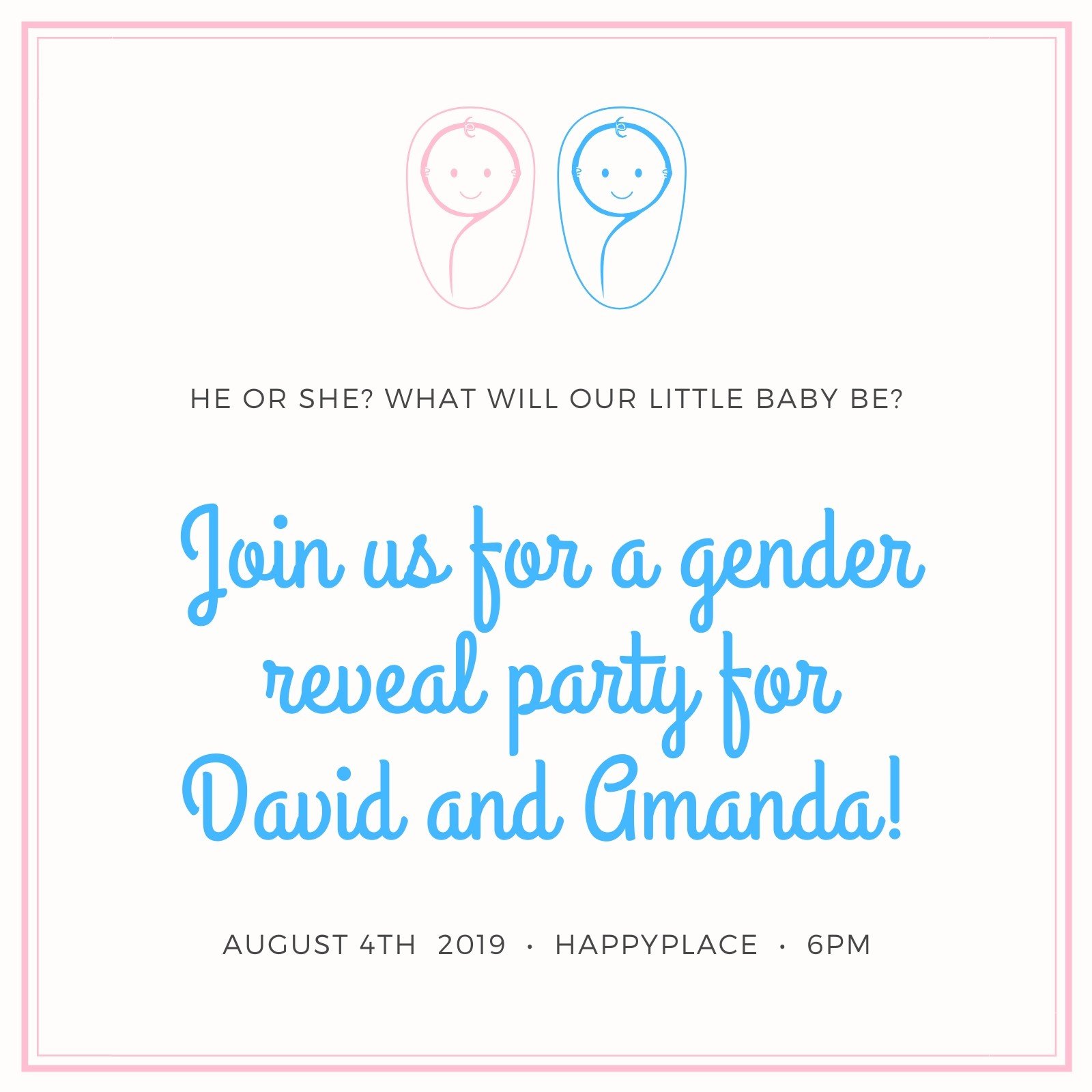 Free Custom Printable Gender Reveal Invitation Templates Canva