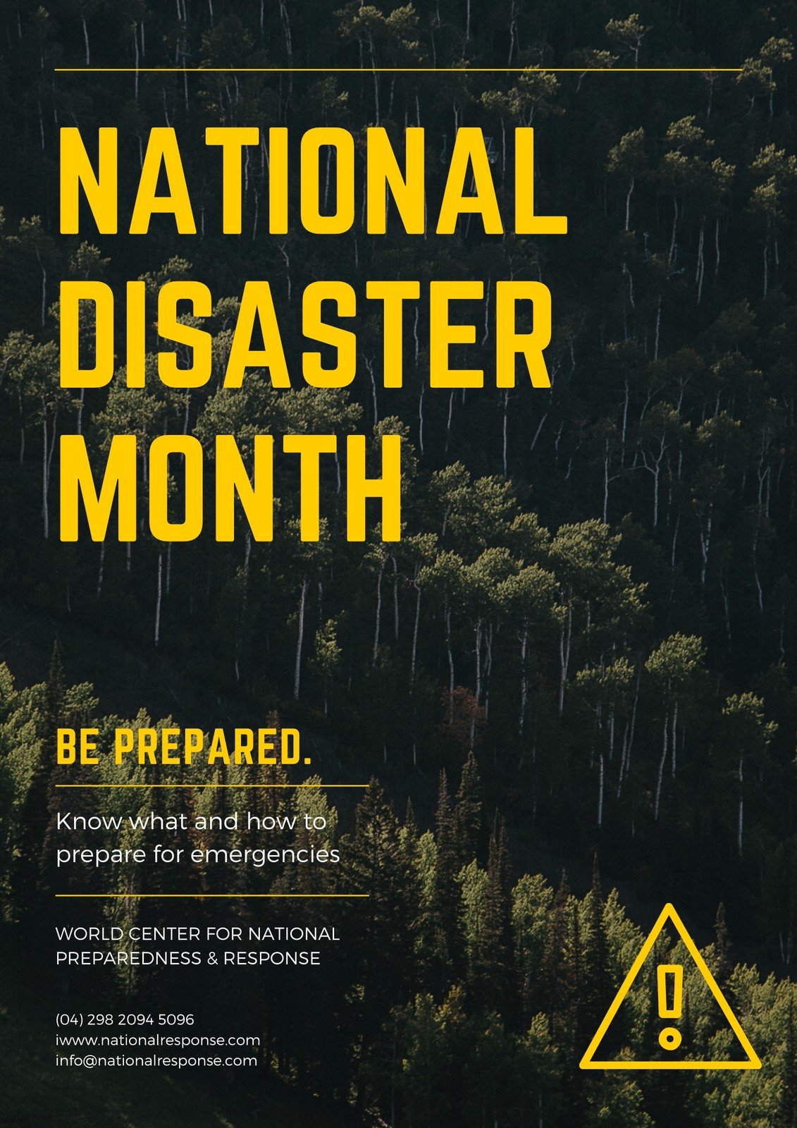 Page 2 Free, printable natural disaster emergency response poster
